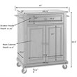 Bowery Hill Traditional Wood Kitchen Cart with Granite Top in White/Gray
