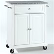Bowery Hill Traditional Wood Kitchen Cart with Granite Top in White/Gray