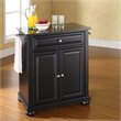 Bowery Hill Solid Black Granite Top Kitchen Island