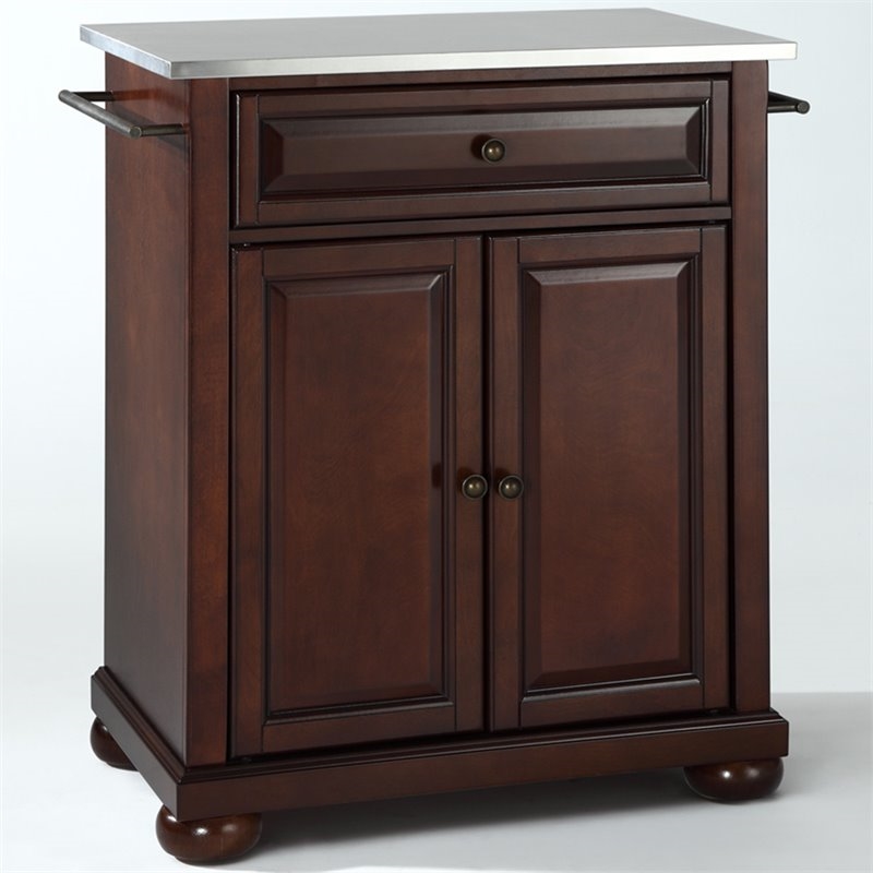 Bowery Hill 1-Drawer Traditional Wood Kitchen Island in Mahogany