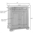 Bowery Hill Solid Granite Top Kitchen Island in Mahogany