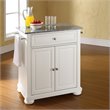 Bowery Hill Traditional Wood Kitchen Island with Granite Top in White