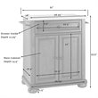 Bowery Hill Traditional Wood Kitchen Island with Granite Top in White