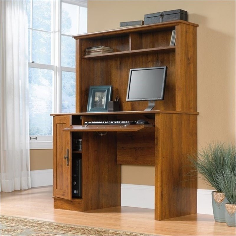Bowery Hill Computer Desk with Hutch in Abbey Oak