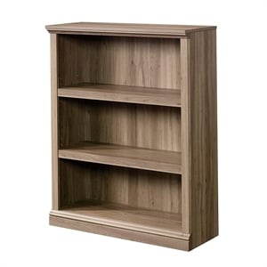 Bowery Hill Rectangular 3-Shelf Transitional Wood Bookcase in Salt Oak