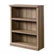 Bowery Hill Rectangular 3-Shelf Transitional Wood Bookcase in Salt Oak