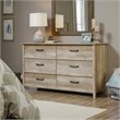 Bowery Hill Engineered Wood 6-Drawers Double Dresser in Lintel Oak
