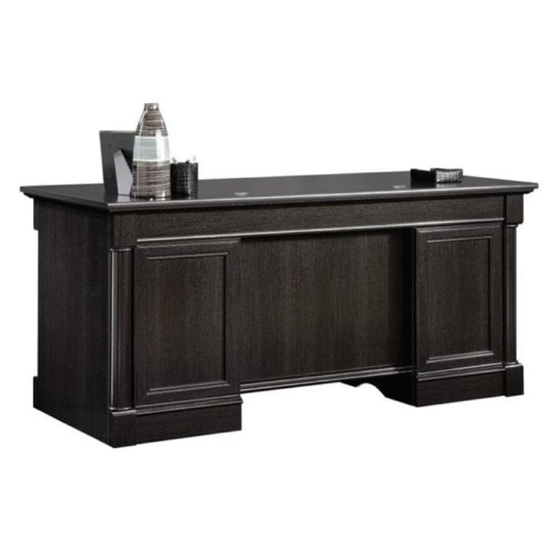 Bowery Hill Wood Wind Oak Executive Desk Rectangular 65.1