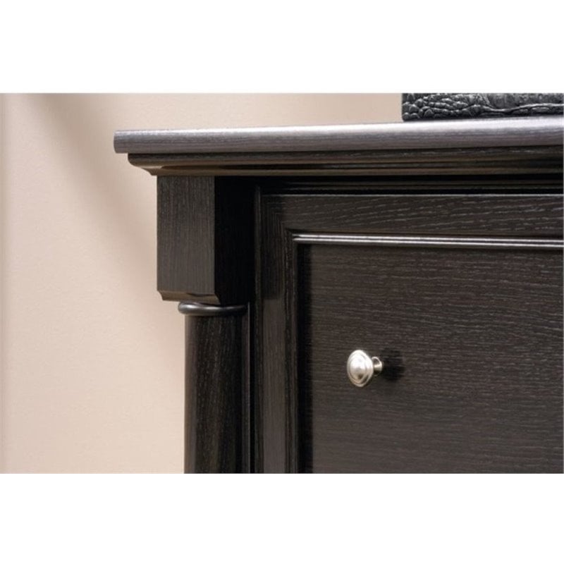 Bowery Hill 2 Drawers Lateral Black Engineered Wood Filing Cabinet Easy Assembly