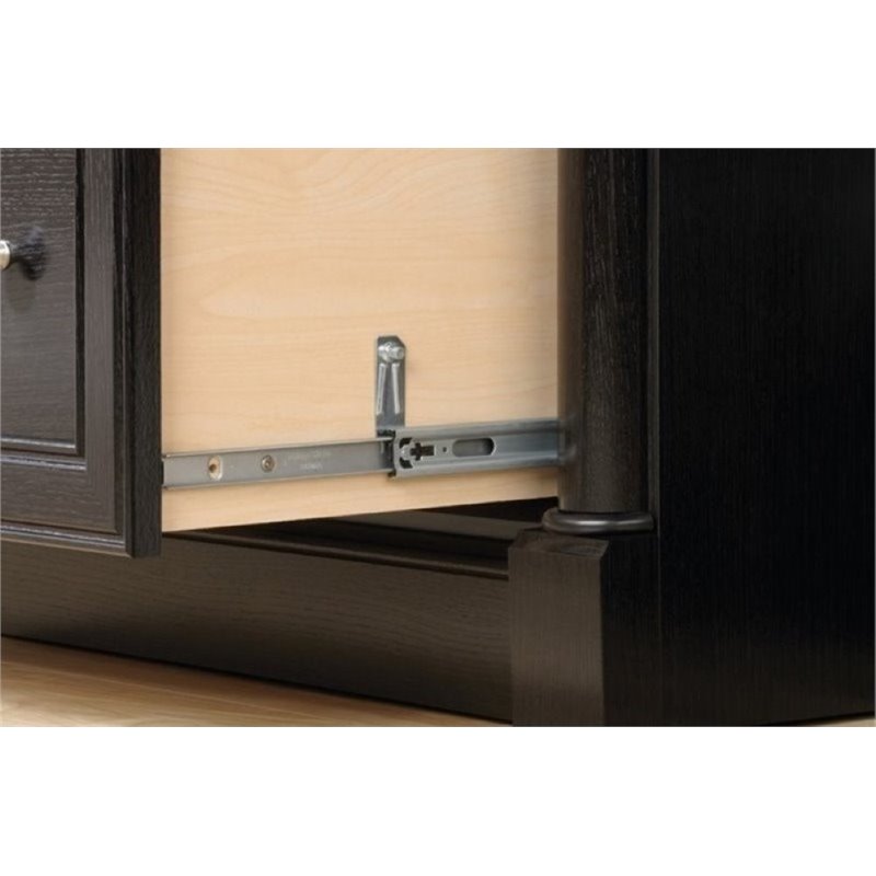 Bowery Hill 2 Drawers Lateral Black Engineered Wood Filing Cabinet Easy Assembly