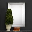 Bowery Hill MDF Metallic Silver Mirror Rectangular Grooved Texture 33.85