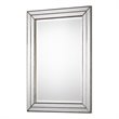 Bowery Hill MDF Metallic Silver Mirror Rectangular Grooved Texture 33.85