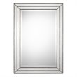 Bowery Hill MDF Metallic Silver Mirror Rectangular Grooved Texture 33.85