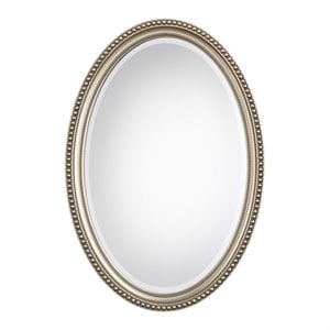 Bowery Hill Polystyrene Metallic Silver Mirror Oval 32&quot x 22&quot x 1.25&quot