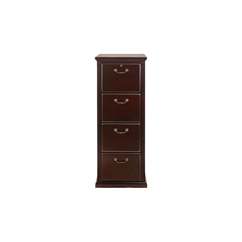 Bowery Hill Cherry Wood Filing Cabinet Vertical 4 Drawers 55