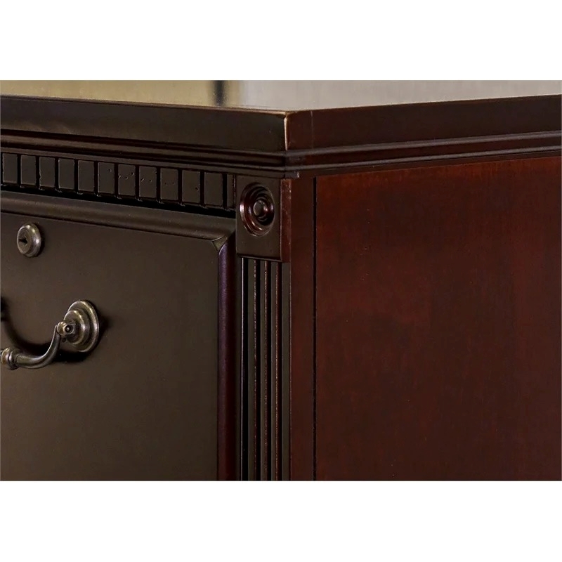 Bowery Hill Cherry Wood Filing Cabinet Vertical 4 Drawers 55