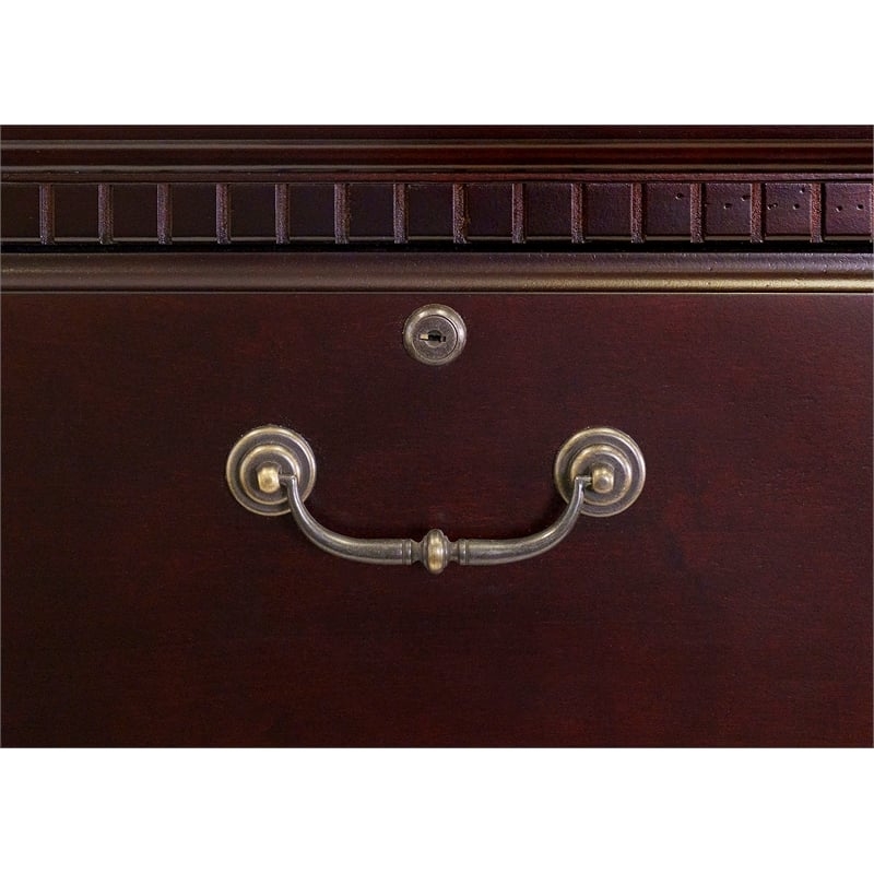 Bowery Hill Cherry Wood Filing Cabinet Vertical 4 Drawers 55