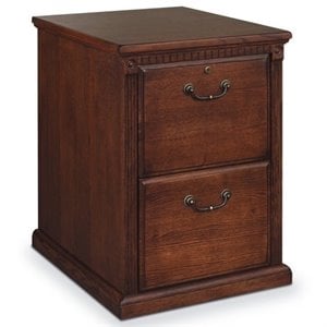 Bowery Hill 2 Drawers Vertical Oak Wood Filing Cabinet Pre-assembled