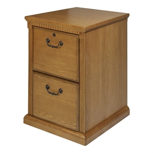 Bowery Hill Wood Natural Filing Cabinet Vertical 2 Drawer 29&quot Unassembled