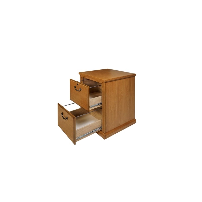 Bowery Hill Wood Natural Filing Cabinet Vertical 2 Drawer 29