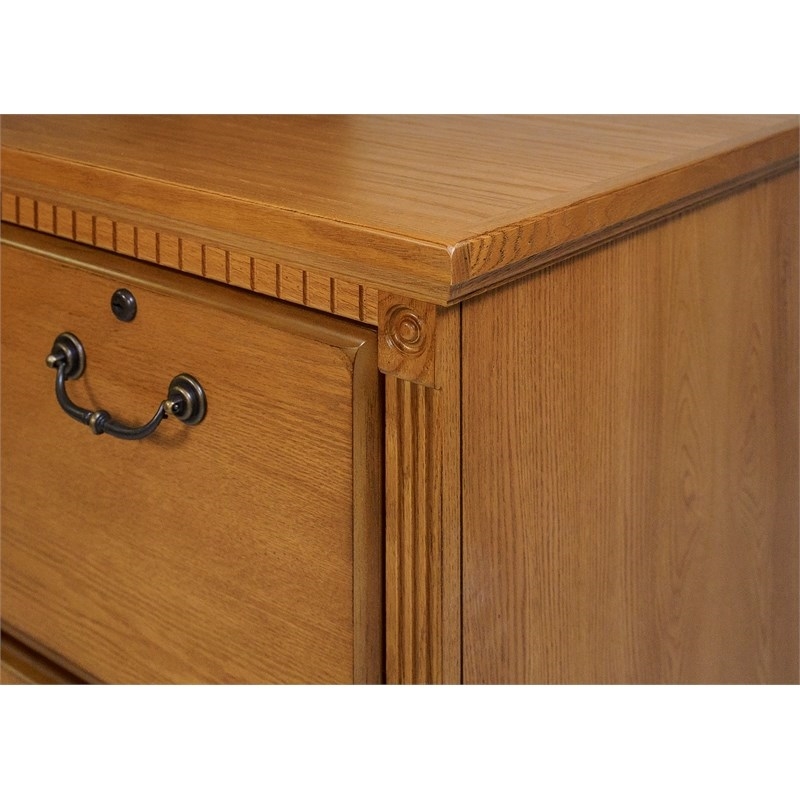Bowery Hill Wood Natural Filing Cabinet Vertical 2 Drawer 29