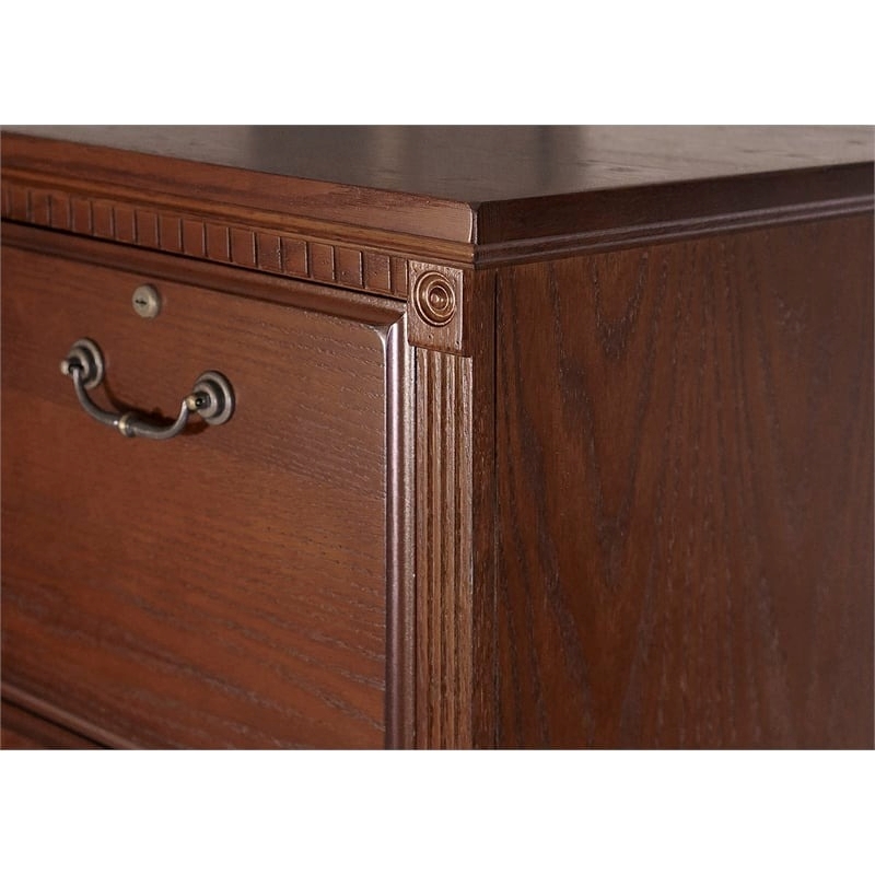 Bowery Hill 4 Drawers Vertical Brown Wood Filing Cabinet Pre-assembled