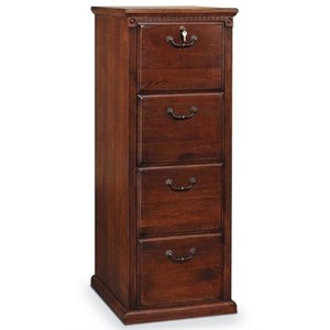 Bowery Hill 4 Drawers Vertical Brown Wood Filing Cabinet Pre-assembled