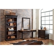 Bowery Hill Wood Distressed Black Bookcase Rectangular 78