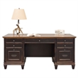 Bowery Hill Wood Distressed Black Office Desk Rectangular 69.5