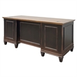 Bowery Hill Wood Distressed Black Office Desk Rectangular 69.5