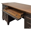 Bowery Hill Wood Distressed Black Office Desk Rectangular 69.5