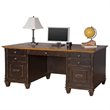 Bowery Hill Wood Distressed Black Office Desk Rectangular 69.5