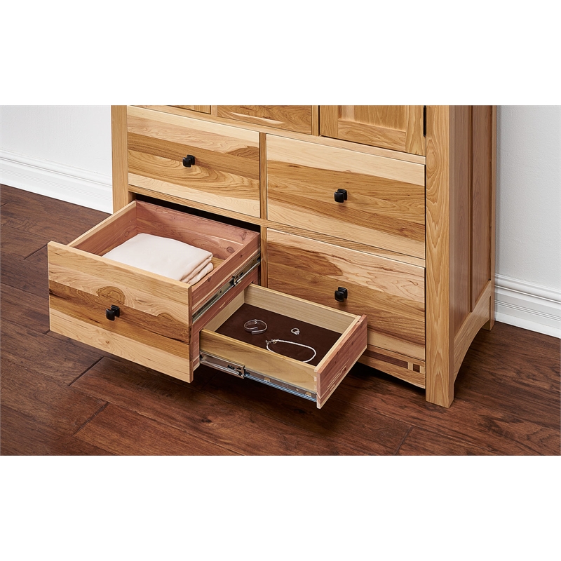 Bowery Hill Contemporary Solid Wood Double Door Chest in Natural