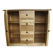 Bowery Hill Contemporary Solid Wood Double Door Chest in Natural