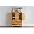 Bowery Hill Contemporary Solid Wood Double Door Chest in Natural