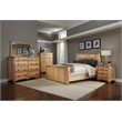 Bowery Hill Solid Wood Queen Panel Bed in Natural