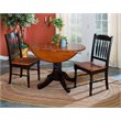 Bowery Hill Round Drop Leaf Dining Table in Black
