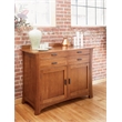 Bowery Hill Solid Wood 4-Drawers Buffet/Sideboard Server in Warm Amber