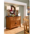 Bowery Hill Solid Wood 4-Drawers Buffet/Sideboard Server in Warm Amber