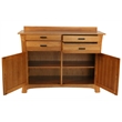 Bowery Hill Solid Wood 4-Drawers Buffet/Sideboard Server in Warm Amber