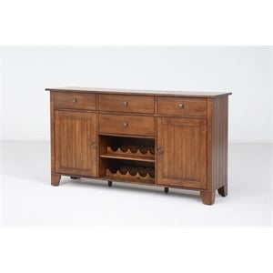 Bowery Hill Kiln-Dried Hardwood Rustic Amber Sideboard Rectangular Distressed Finish 66&quot Unassembled
