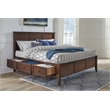 Bowery Hill Transitional Solid Wood Queen Panel Storage Bed in Cherry Brown