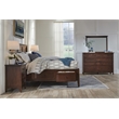 Bowery Hill Transitional Solid Wood Queen Panel Storage Bed in Cherry Brown