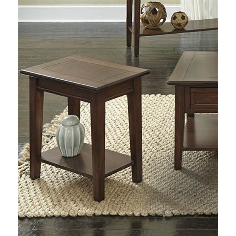 Bowery Hill Solid Wood Cherry Brown End Table Rectangular 24