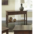 Bowery Hill Solid Wood Cherry Brown Console Table Rectangular Full Bottom Shelf 30