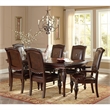 Bowery Hill Leather Cherry Dining Arm Chair Rectangular Hand Carved 44