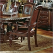 Bowery Hill Leather Cherry Dining Arm Chair Rectangular Hand Carved 44