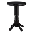 Bowery Hill Traditional Wood Pub Table with Claw and Ball Feet in Black