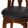 Bowery Hill Wood & Faux Leather Swivel Counter Stool in Cherry/Black