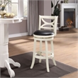 Bowery Hill Wood Buttermilk/Black Bar Stool Swivel Cushioned Seat 30